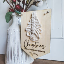 Load image into Gallery viewer, Christmas Cocoa Candycanes Wreaths + Trees (Macrame Tree)