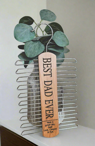 dad personalized belt & tie rack - 0