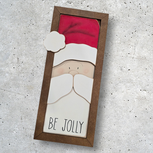 Be Jolly Framed Santa Sign
