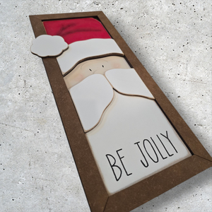 Be Jolly Framed Santa Sign