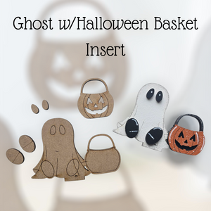 Ghost with Halloween Basket Insert