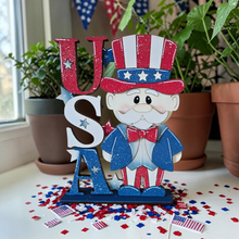 Load image into Gallery viewer, Uncle Sam with Stacked USA Letters