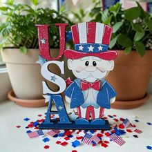 Load image into Gallery viewer, Uncle Sam with Stacked USA Letters