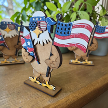 Load image into Gallery viewer, Standing Eagle with Fireworks and Flag