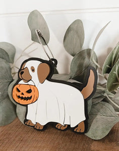 ghost halloween costume backpack tag - 2