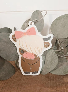 bow bag tag keychain - 0