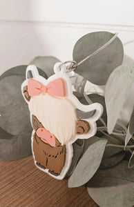 bow bag tag keychain - 2