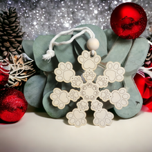 Load image into Gallery viewer, Paw Print Snowflake Ornament (#229)
