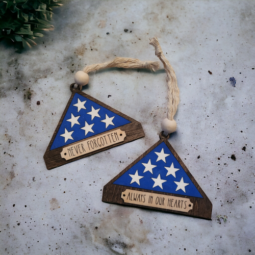 Military Folded Flag Memorial Ornament (#220)