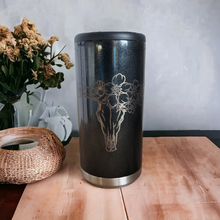 Load image into Gallery viewer, Floral Longhorn Skinny Can Cooler