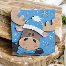 Load image into Gallery viewer, DIY Winter Moose Wearing Scarf &amp; Beanie - File #17