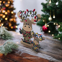 Load image into Gallery viewer, Christmas Light Wrapped Moose DIY Kit