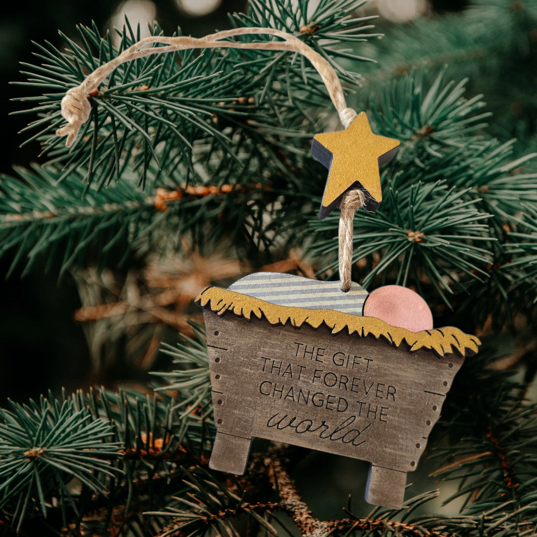 The Gift That Forever Changed the World ⭐️ Manger Ornament