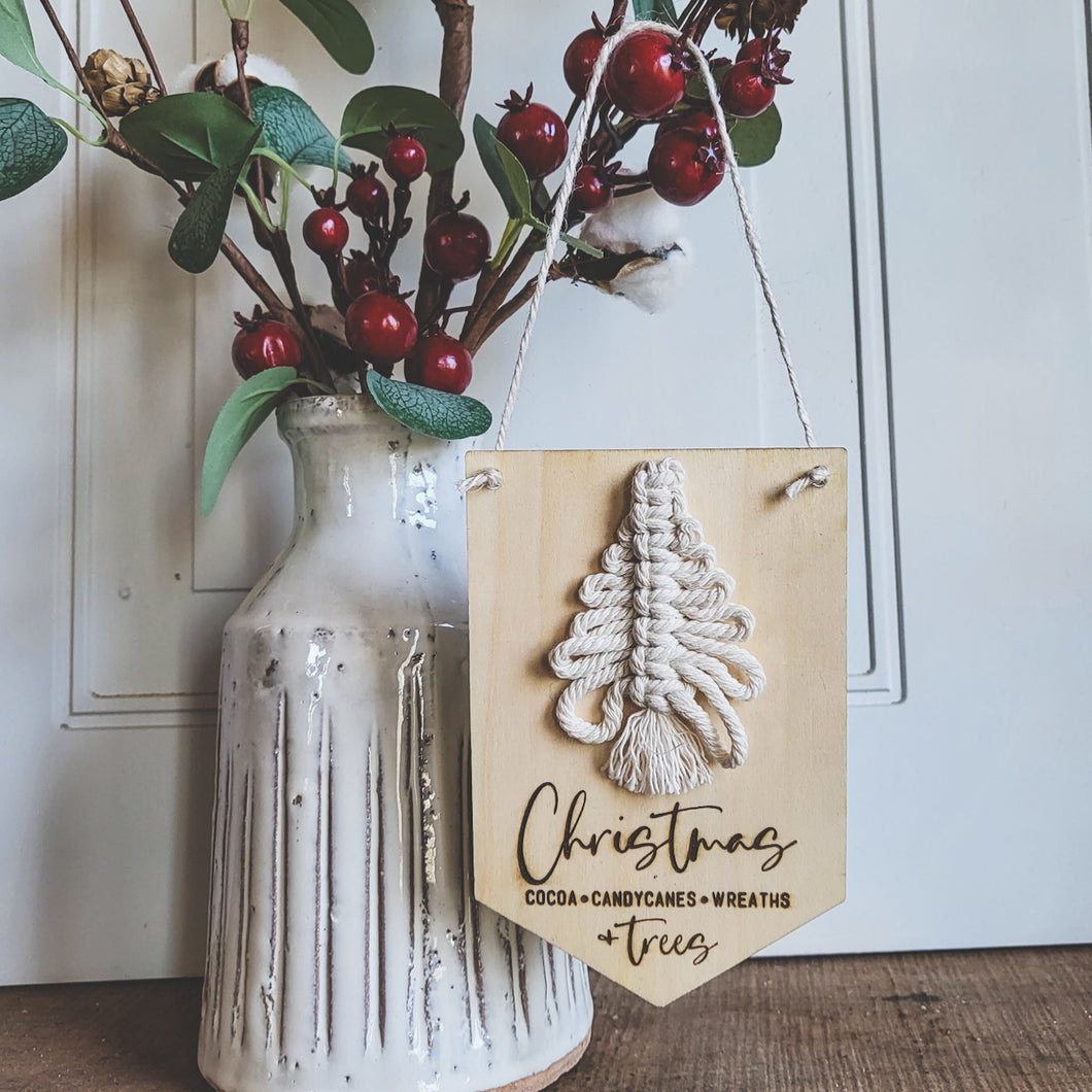 Christmas Cocoa Candycanes Wreaths + Trees (Macrame Tree)