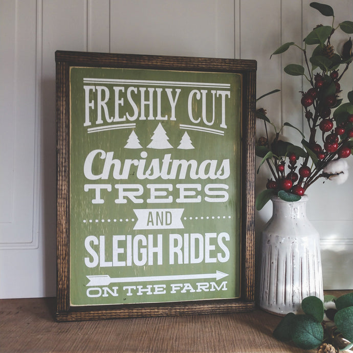 Freshly Cut Christmas Trees And Sleigh Rides